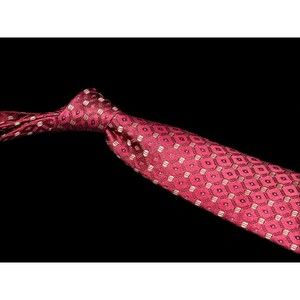Jos A Bank 100% Silk Tie Burgundy Tan Lattice Mens Designer Necktie Clearance